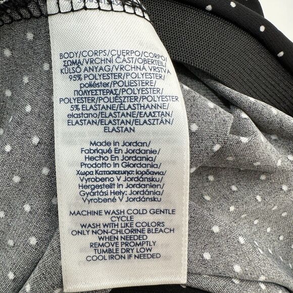 Chaps Skirt 1X Black White Polka Dot A-Line Jersey Knit Pull On Knee Length NEW - Picture 8 of 8